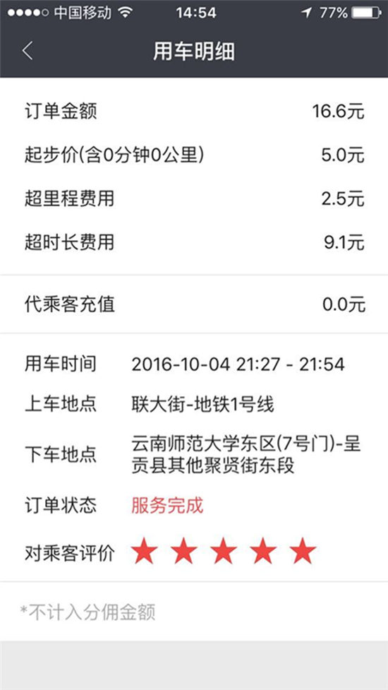 1.4公里扣款74.8元 易道专车被指乱收费